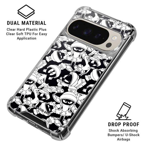 Looney Tunes Marvin Super Sized Pattern Pixel 9/9 Pro Clear Case